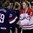 ST. CATHARINES, CANADA - JANUARY 15: USA's Alex Gulstene #29 and Canada's Annie Berg #23 shake hands after a 3-2 overtime win by the U.S. in the gold medal game at the 2016 IIHF Ice Hockey U18 Women's World Championship. (Photo by Jana Chytilova/HHOF-IIHF Images)

